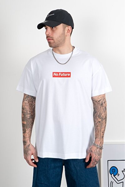 UKHWD SUPPLY Tricou supradimensionat pentru bărbați cu logo No Future UK1247BYKZ
