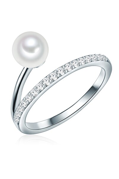 Valero Pearls Silberring Ring Sterling Silber Süßwasser-Zuchtperle weiß Zirko...