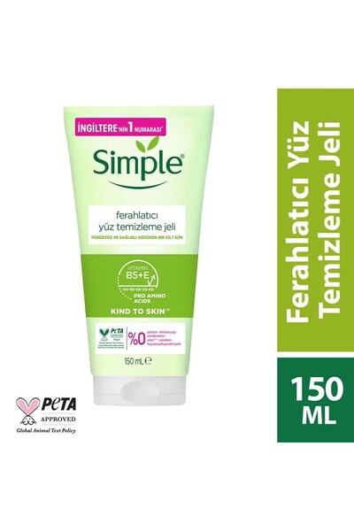 Simple Kind To Skin Ferahlatıcı Yüz Temizleme Jeli B5 E Vitamini Pürüzsüz Ve ...