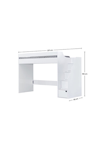 teknikgenç odası WHİTE RANZA TEK YATAK