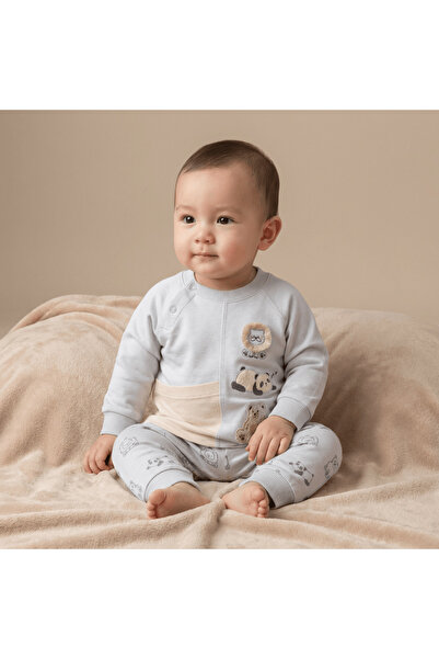 Pookie Animal Detail Embroidered Baby Set