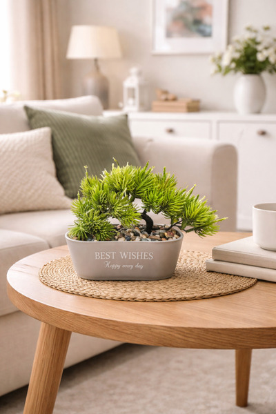 IRILIS Planta Artificiala Decorativa Tip Bonsai in Ghiveci, 16 cm – Decor Mod...