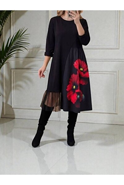 GLAMSI Rochie elegantă fantezie cu detalii 3D și dantelă