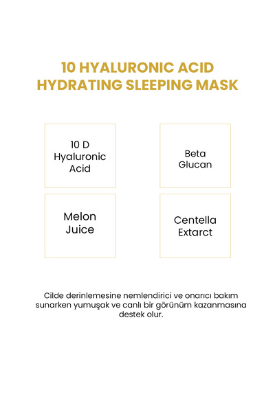 Qremfi 10 Farklı Hyalüronik Asit İçeren Onarıcı Yoğun Nemlendirici Gece Maskesi 100 ml