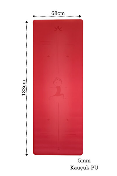 Nyra Active Profesyonel Kaydırmaz Yoga Matı - Kırmızı Kız Çocuğu Desenli - 5m...