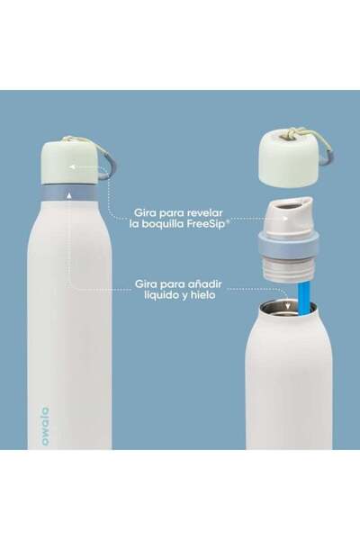 Generic Owala Haze Blue 24oz Vacuum Insulated Travel Flask with Built-In Straw and Twist Cap