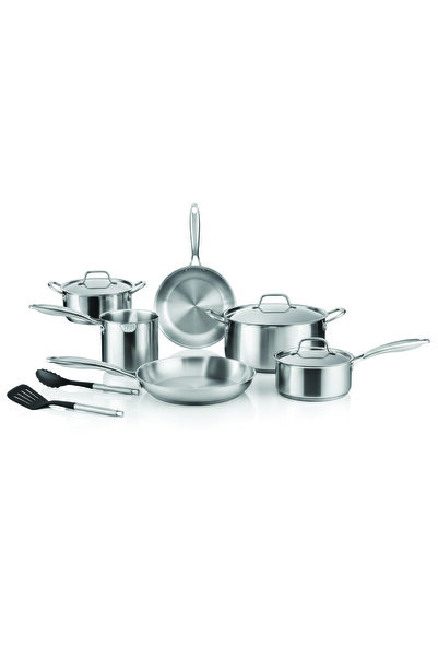 Prestige Tri Ply Stainless Steel 11 Pcs Cooking Set | Induction + all hob sui...
