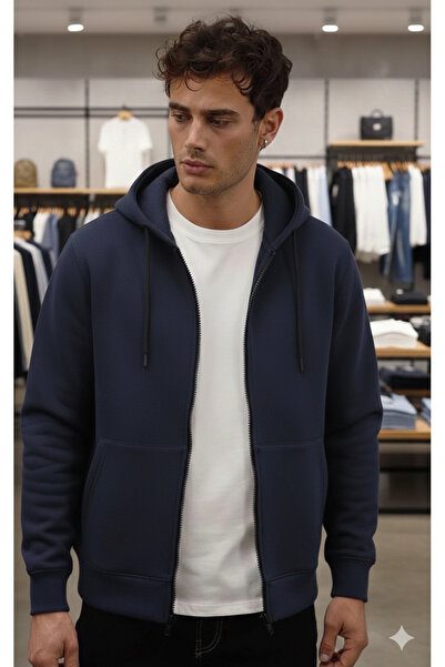 ATKGİYİM Men's 4 Colors Hooded Zippers Battal Size Sweatshirt Jacket 2Xl-6Xl\"