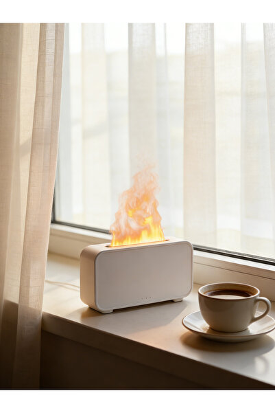 Yoawllty Mini LED Flame Humidifier with Timer, Waterless Auto Shut-Off & Esse...