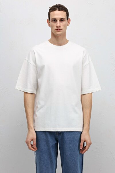 VAMOSCLO Basic Oversized crew neck t-shirt ecru