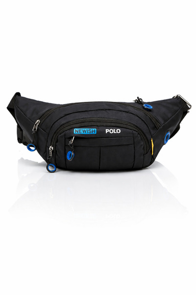 Av A Dos Negru, unisex, rezistent la apă, ieșire pentru căști, curea încruciș...