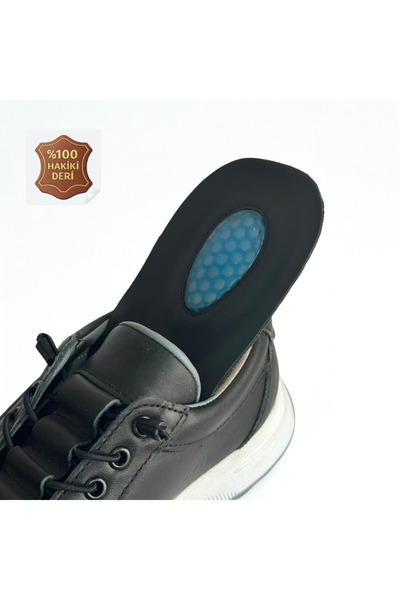 Kardeşler SHOE Unisex Gerçek Hakiki Deri Rahatlatıcı Ortapedik Jelli Topuk Di...