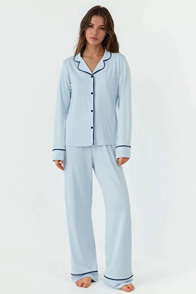 Hiccup طقم بيجامة بأكمام طويلة وقصة مريحة وناعمة للغاية من قماش الجاكار