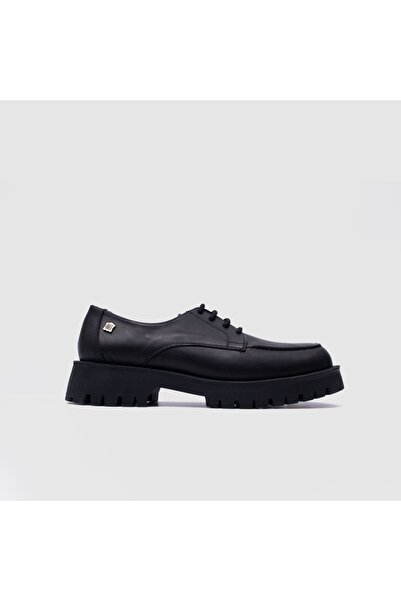 TOGO Siyah Hakiki Deri Kadın Casual Ayakkabı [060028]