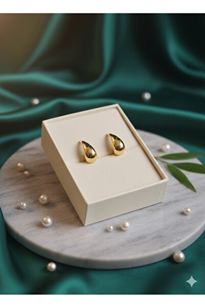 Bade Jewelry Xuping Damla Küpe 14k Gold Renginde Hipoalerjenik Kararmaz