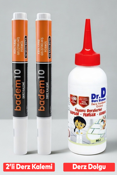 Joint Pen Joint Filler Reconditioning Quick-Drying Water-Based Odorless Permanent Tile Reconditioning Pen Set of 2