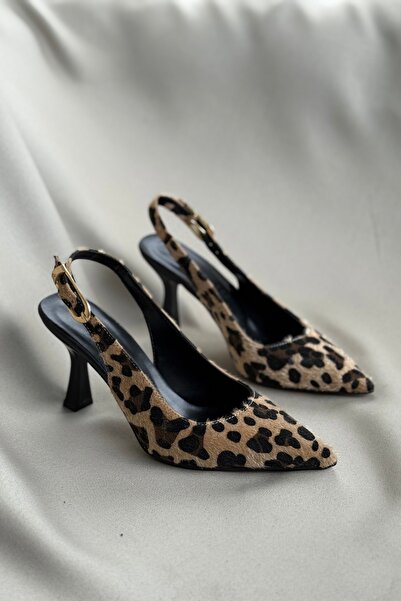 Brielfy Pantofi cu toc gros cu fundă cu model leopard Beryls pentru femei |  ...
