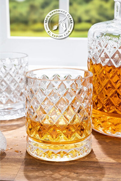 Glamis Selen Concept Lüx Karmen Model El Yapımı Cam Bardak 4'lü Set