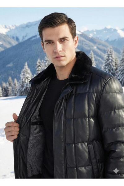 Brango Erkek Deri Rahat Kesim Mont