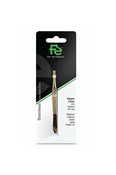 Genel Markalar Fe Stainless Elegans Cımbız Altın Kaplama Düz Uçlu