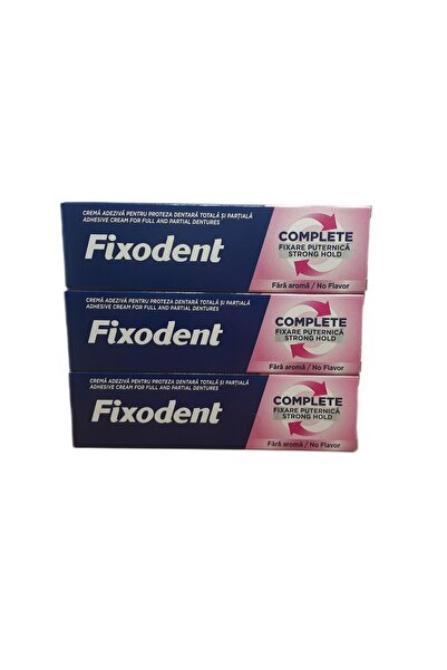 Fixodent COMPLETE PROTEZ YAPIŞTIRICI KREM GÜÇLÜ TUTUŞ 47 GR AROMASIZ X 3 ADET