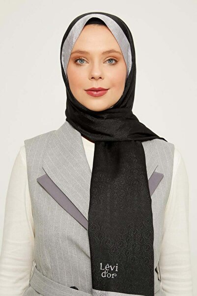 Levidor شال بنمط حلقة سوداء