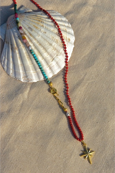 CAPO by Aytaç Yamaç Altın Kaplama Sirius Yıldızı Mercan Turkuaz İnci ve Turma...