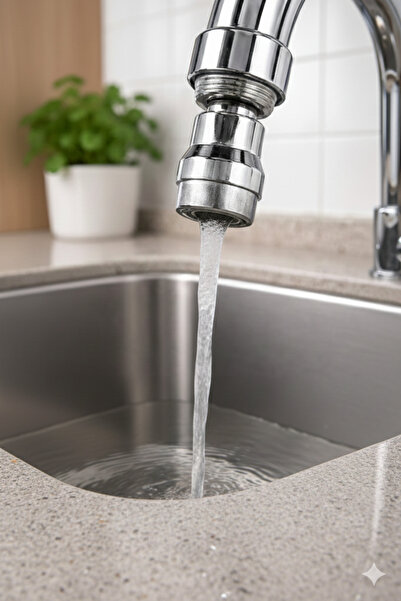 Primeaks 360° Döner Musluk Ucu Aparatı – Su Tasarruflu Perlatör, Mutfak Lavab...