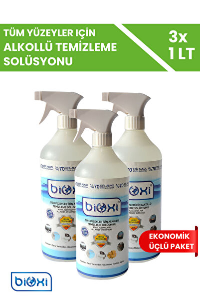 Bioxi Tüm Yüzeyler Için Etkili Temizlik Alkollü Temizleme Solüsyonu (3x1 L )