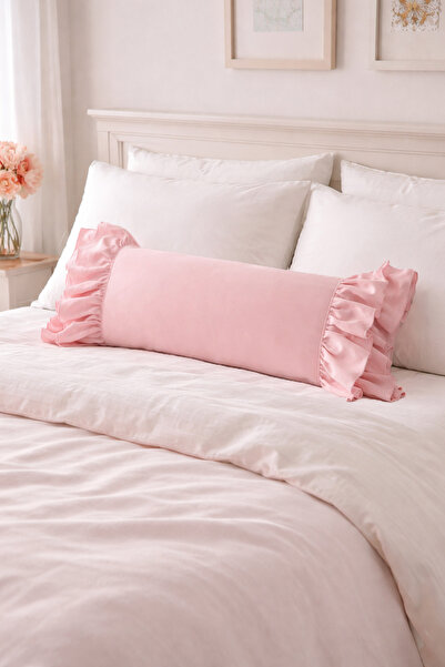 RİTMOHOME Roz, Volanat, Country, Nordic, Boem, Vintage Long 40x100 Pernă de p...