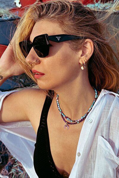 CAPO by Aytaç Yamaç İnci Pembe Kuvars Ametist ve Turkuaz Mercan Taşlı 2li Kol...