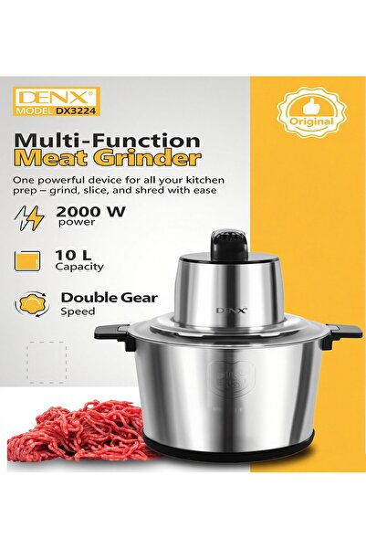 Generic DENX 10L Electric Meat Chopper Grinder, Stainless Steel Bowl, Food Pr...