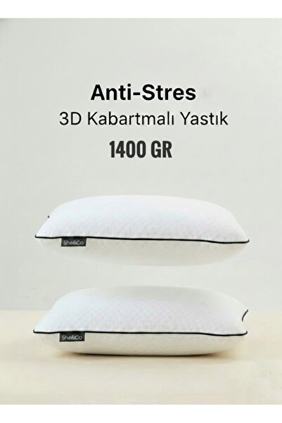 She&Co 2 ADET ANTİ-STRESS 3D KABARTMALI YASTIK