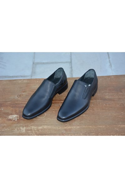 LİCCAS Men's Seasonal Shoes Genuine Inner Outer Leather Rubber Sole Laceless Full Fit