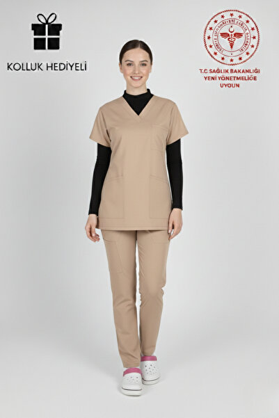 HEMİ زي موحد لتقنيات التحريض الطبي والسكرتارية الطبية قماش قابل للتمدد طقم مت...