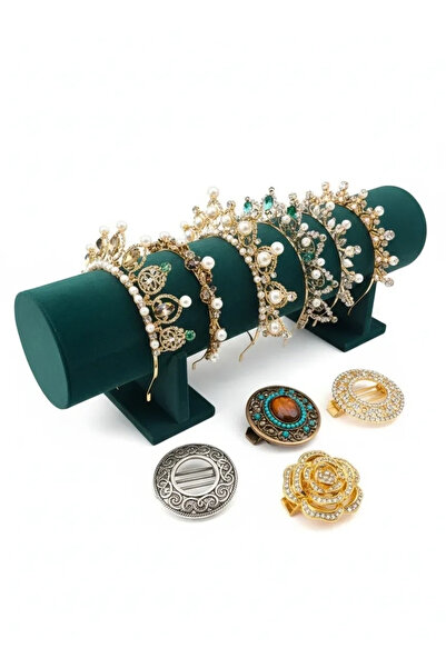 MeGass Dekor Domestic Production Large Size Suede Fabric Green Color 51 cm Le...