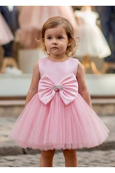 miaras baby Girl's Ribbon Detailed Evening Dress