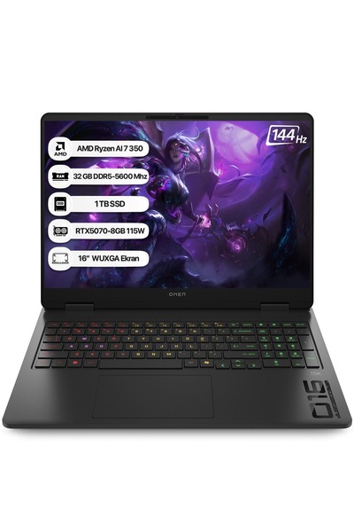 HP Omen C52R1EA AMD Ryzen AI 7 350 32GB 1TB SSD RTX5070-8GB Freedos 16" WUXGA...