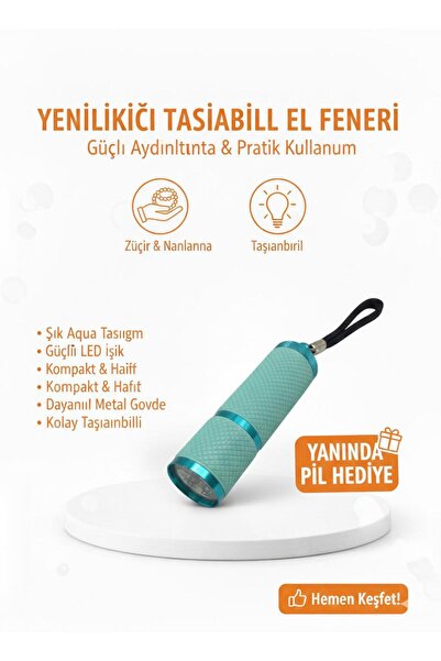 TeknoEser Mini LED El Feneri Anahtarlık – Taşınabilir, Güçlü Işık, Kamp & Aci...