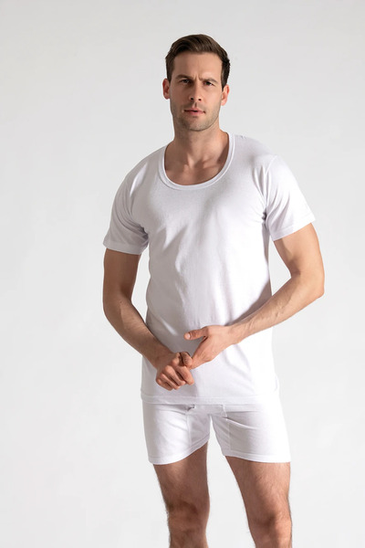 Seher Yıldızı مجموعة من 6 قمصان داخلية رجالية ذات ياقة مفتوحة من Seher