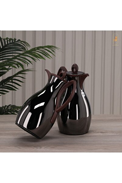 aljahwari إليجانزا طقم ترامس 2حبة زجاج من الداخل ومن الخارج استيل فاخر الشاي ...