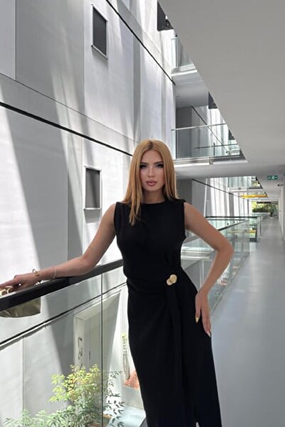 Angel Mia Валерия златна брошка с детайли, рокля, черна