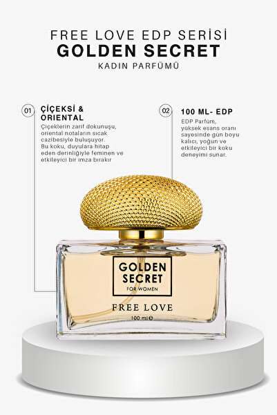 FREE LOVE Golden Secret Edp Çiçeksi Kadın Parfüm 100 ml