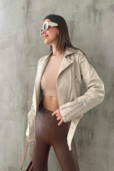 Angel Mia سترة جلدية إكرو