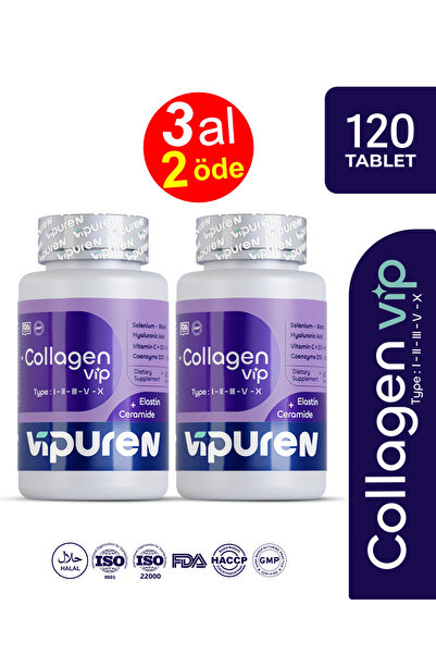 Vipuren Kolajen - Collagen Vip | %100 Saf 5 Tip Kolajen , Ceramide , Elastin ...