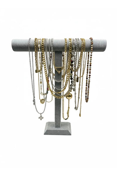 MeGass Dekor حامل عرض للسبحة مصنوع محليًا من الجلد المدبوغ بلون رمادي بطول 48...