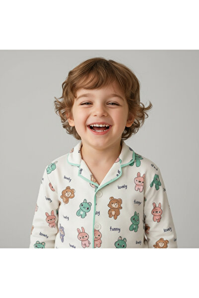 MİLAYS LİFE HOME COLLECTİON Хлопчачий піжамний комплект з принтом, 100% бавов...