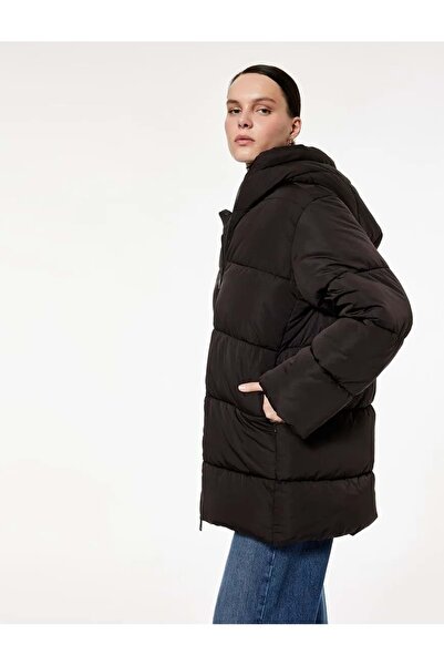 Koton Women's Clothing Zippered Long Sleeve Water Repellent K Hooded O Oversi...