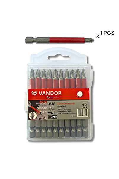Vandor Vandor Anti Slip Bit Kaydırmaz Bits S2 Yüksek Kalite Çelik PH1 75 - 72...