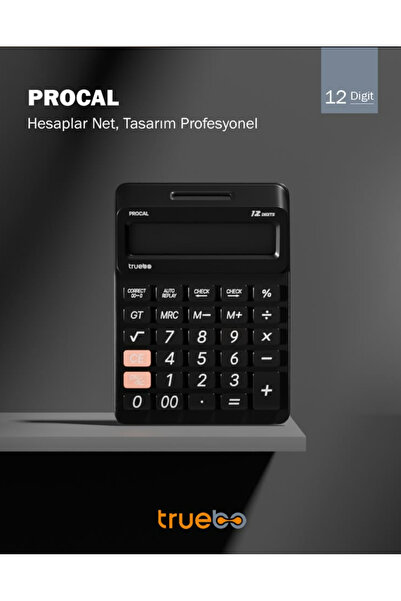 truebo ProCal Profesyonel Siyah Hesap Makinesi